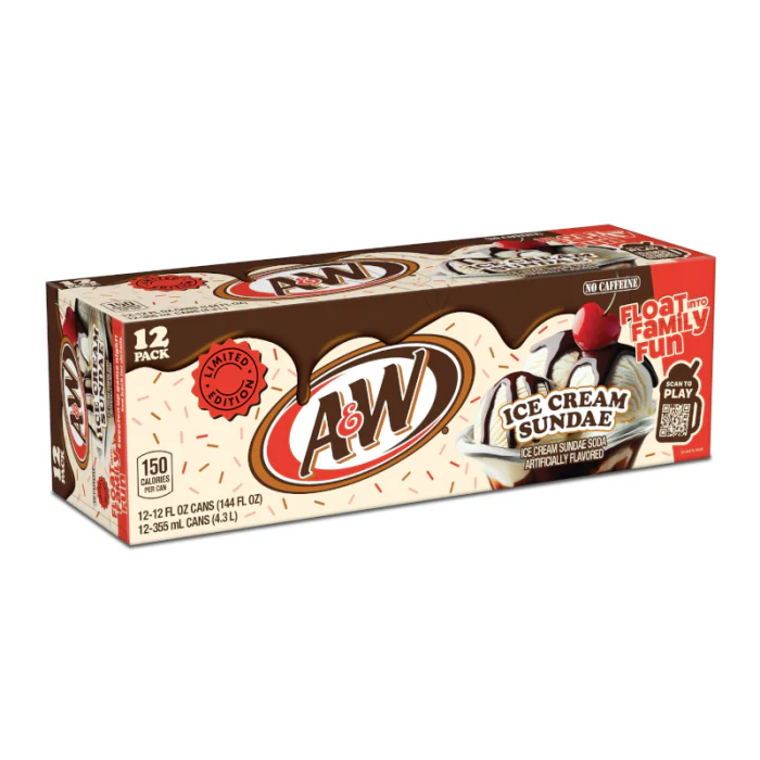 A&W Ice Cream Sundae Soda Case of 12 (12x355ml)