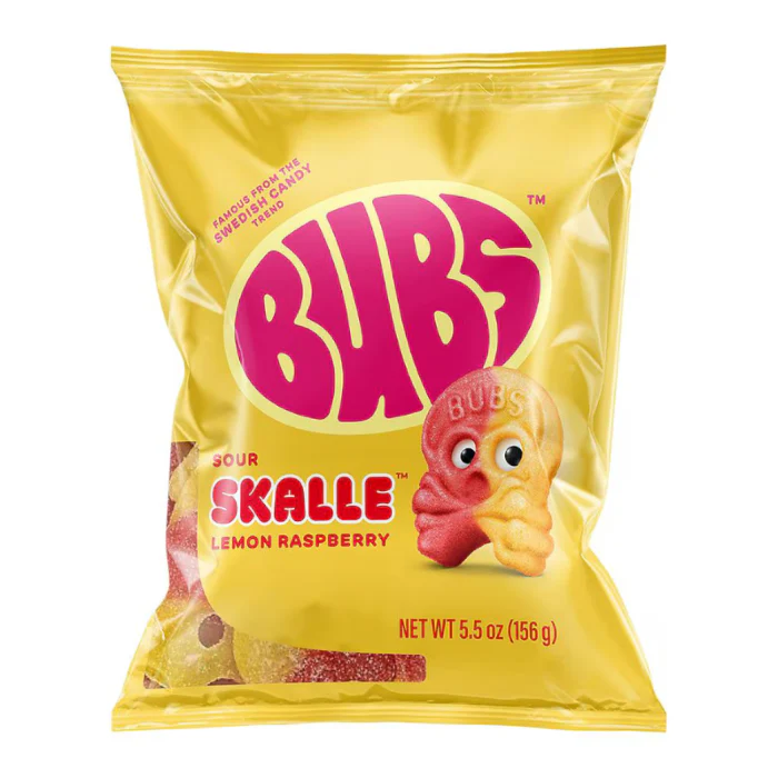 BUBS Sour Lemon Raspberry Skulls (156g)