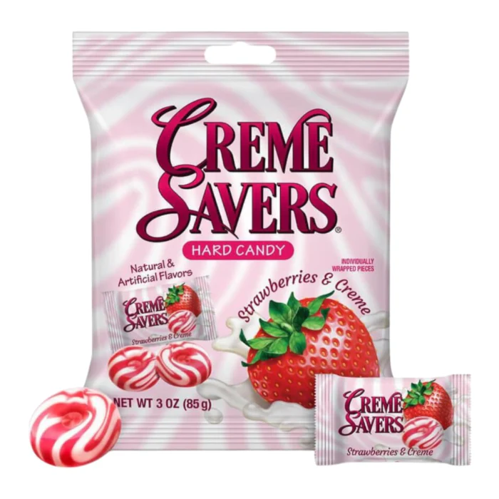 Creme Savers Hard Candy Strawberries & Cream (85g)