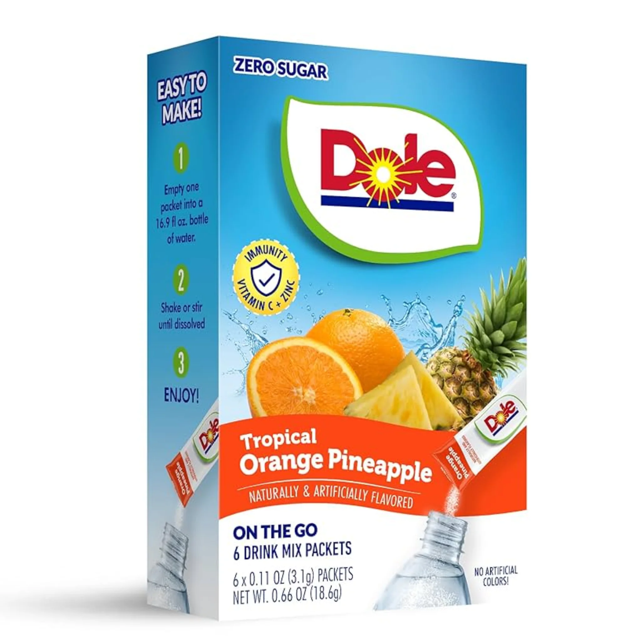 Dole Tropical Orange Pineapple Singles To Go (18.6g)