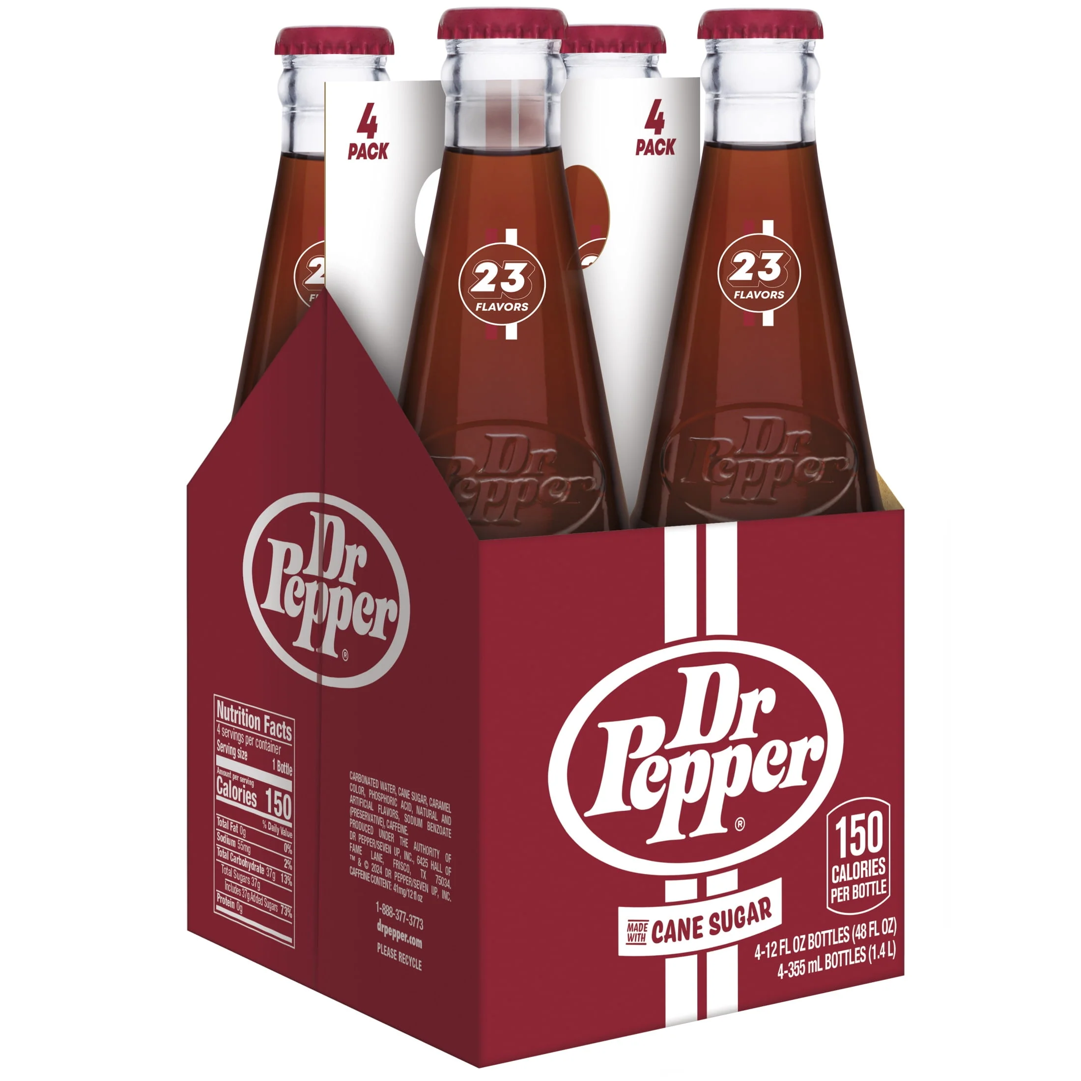Dr Pepper Made With Real Sugar (355ml) (4 Pack)