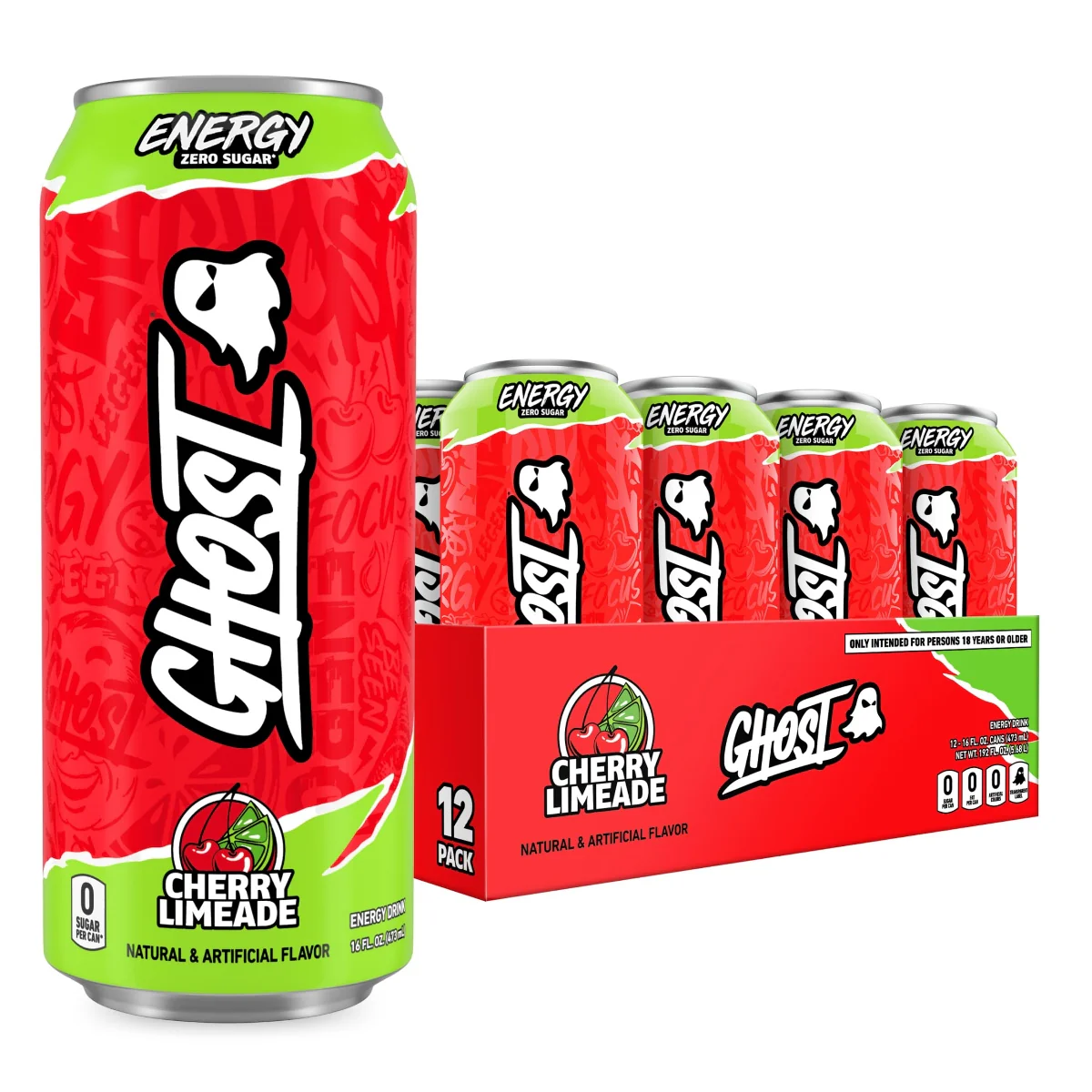 Ghost Cherry Limeade Energy Drink Case of 12 (12 x 473ml)