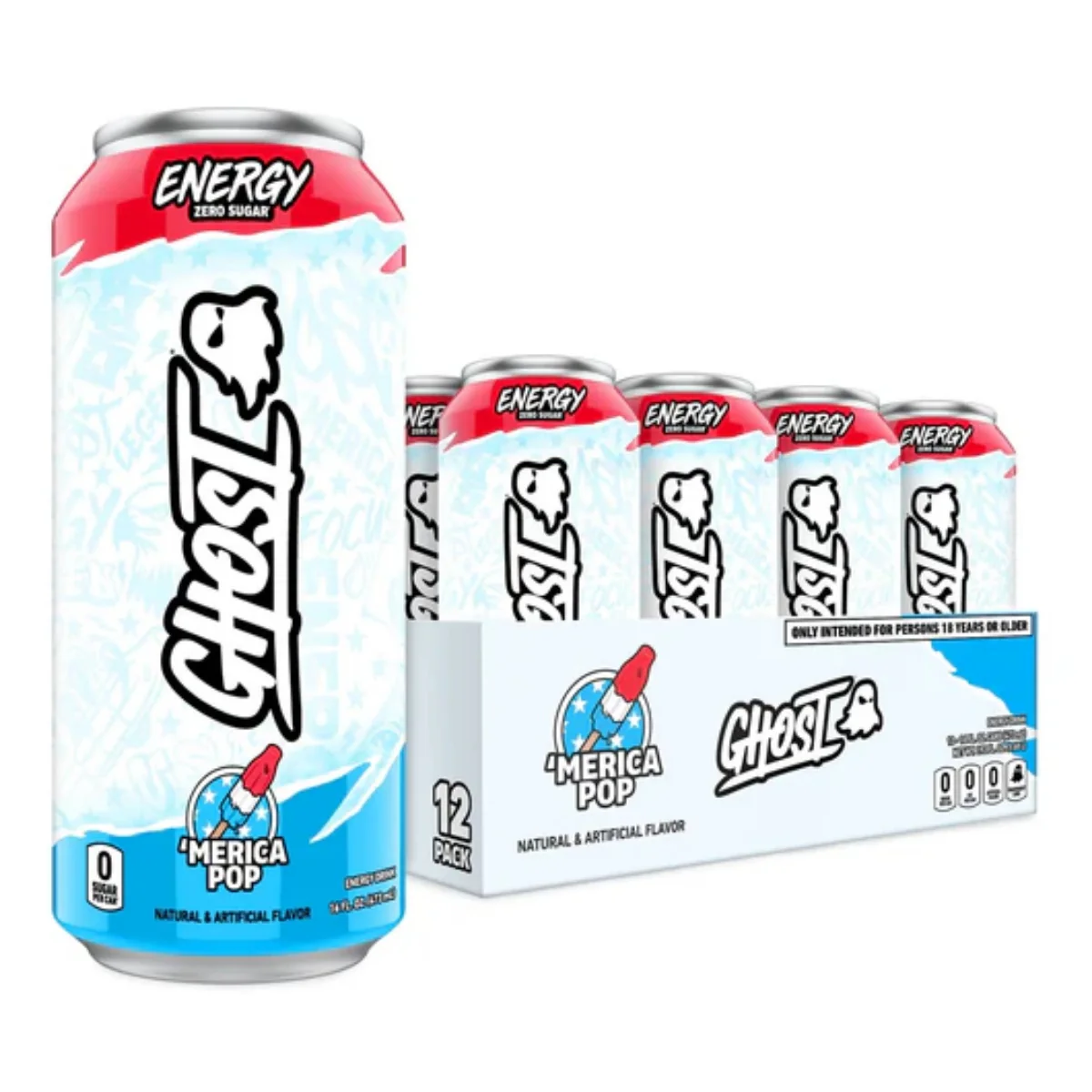 Ghost Energy 'Merica Pop Case of 12 (12 x 473ml)