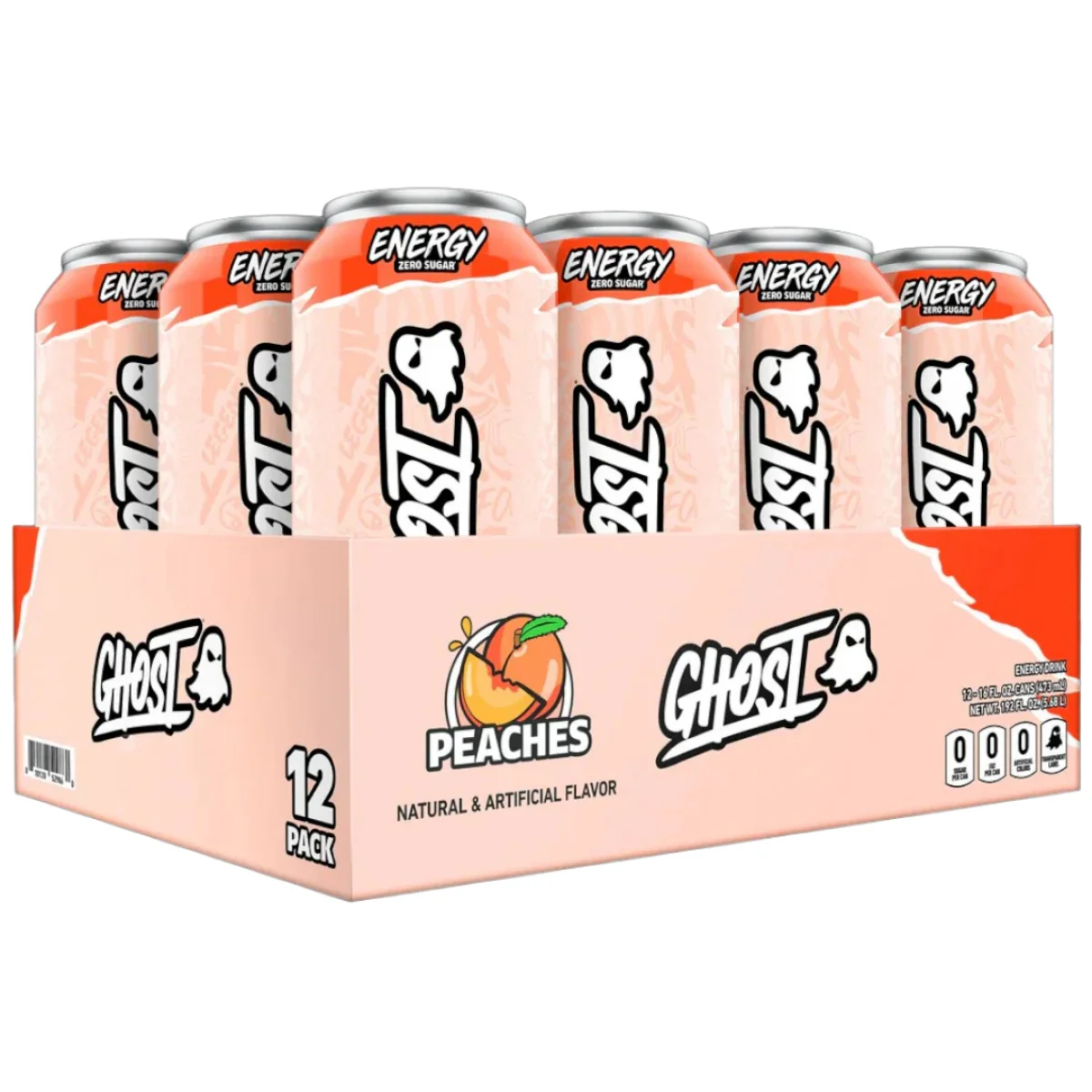 Ghost Energy Peaches Case of 12 (12 x 473ml)