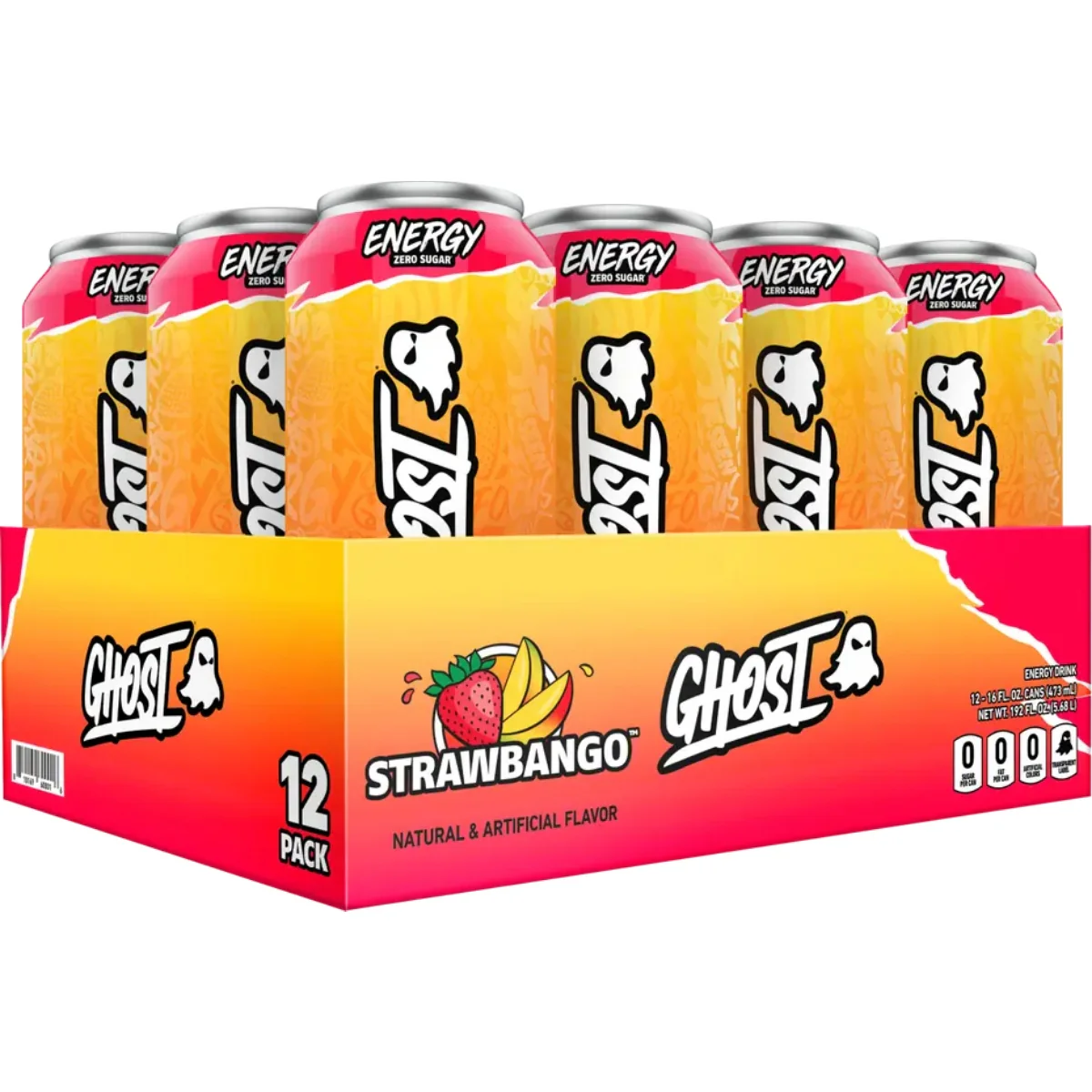 Ghost Energy Strawbango Case of 12 (12 x 473ml)