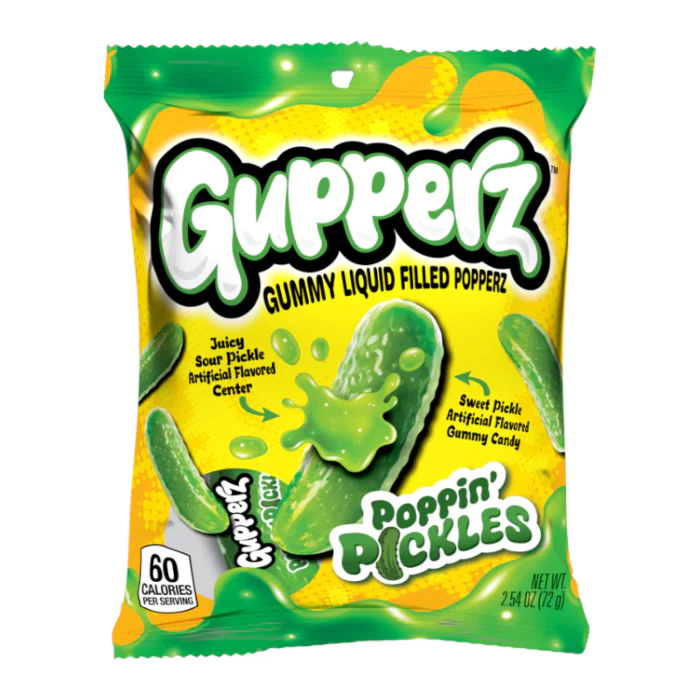 Gupperz Poppin' Pickles Liquid Filled Gummies (72g)