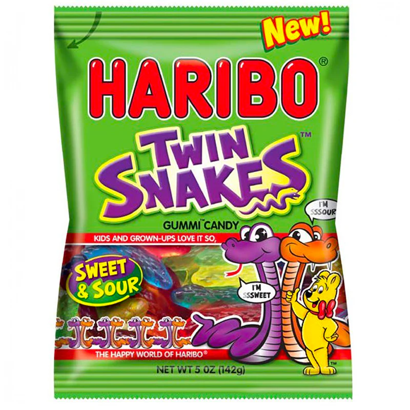 Haribo Sweet & Sour Twin Snakes (142g)