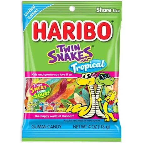 Haribo Twin Snakes Tropical (113g)