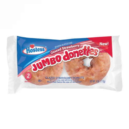 Hostess Glazed Strawberry Jumbo Donettes 2 Pack (113g)