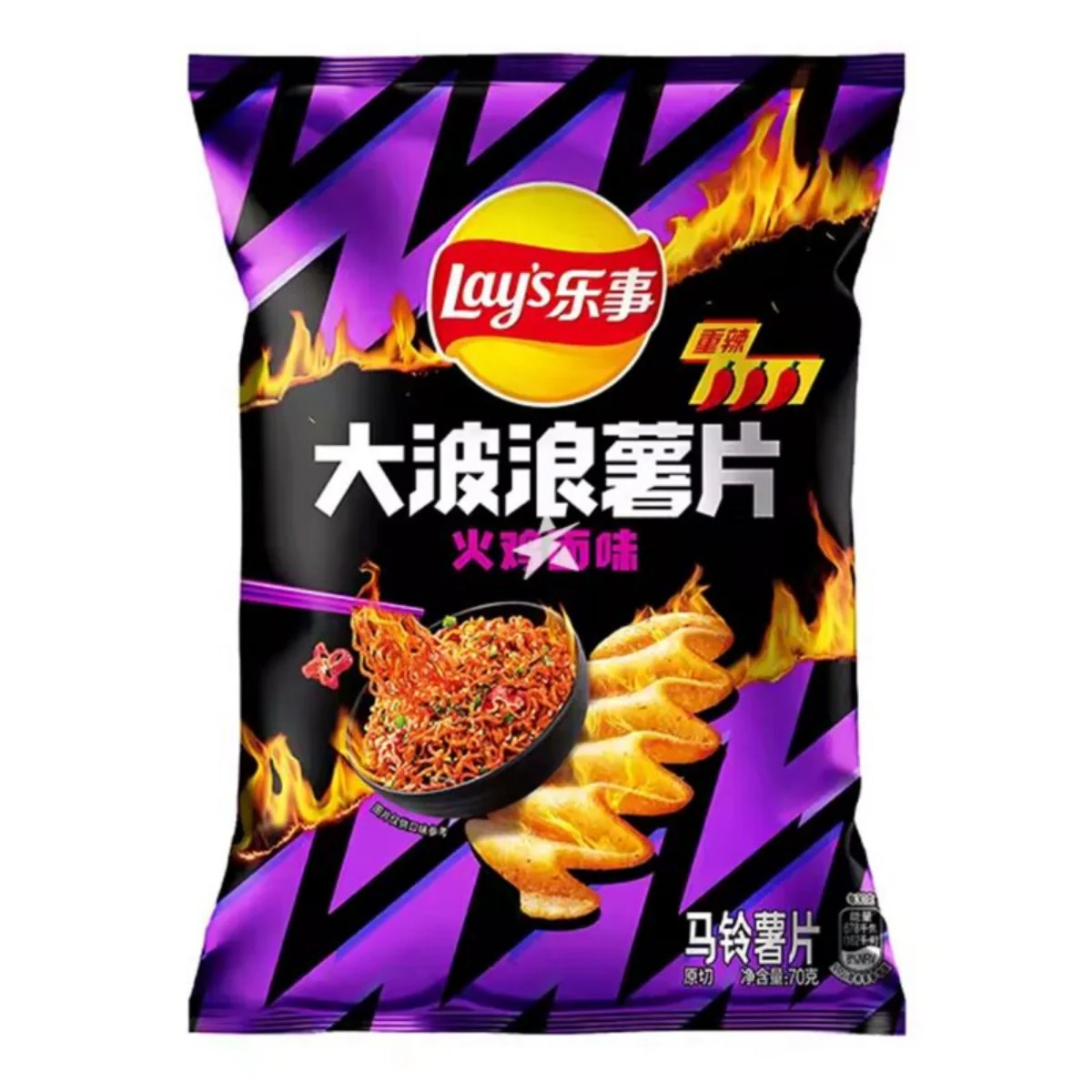 Lay's Deep Ridged Hot Chicken Noodles (China) (70g)