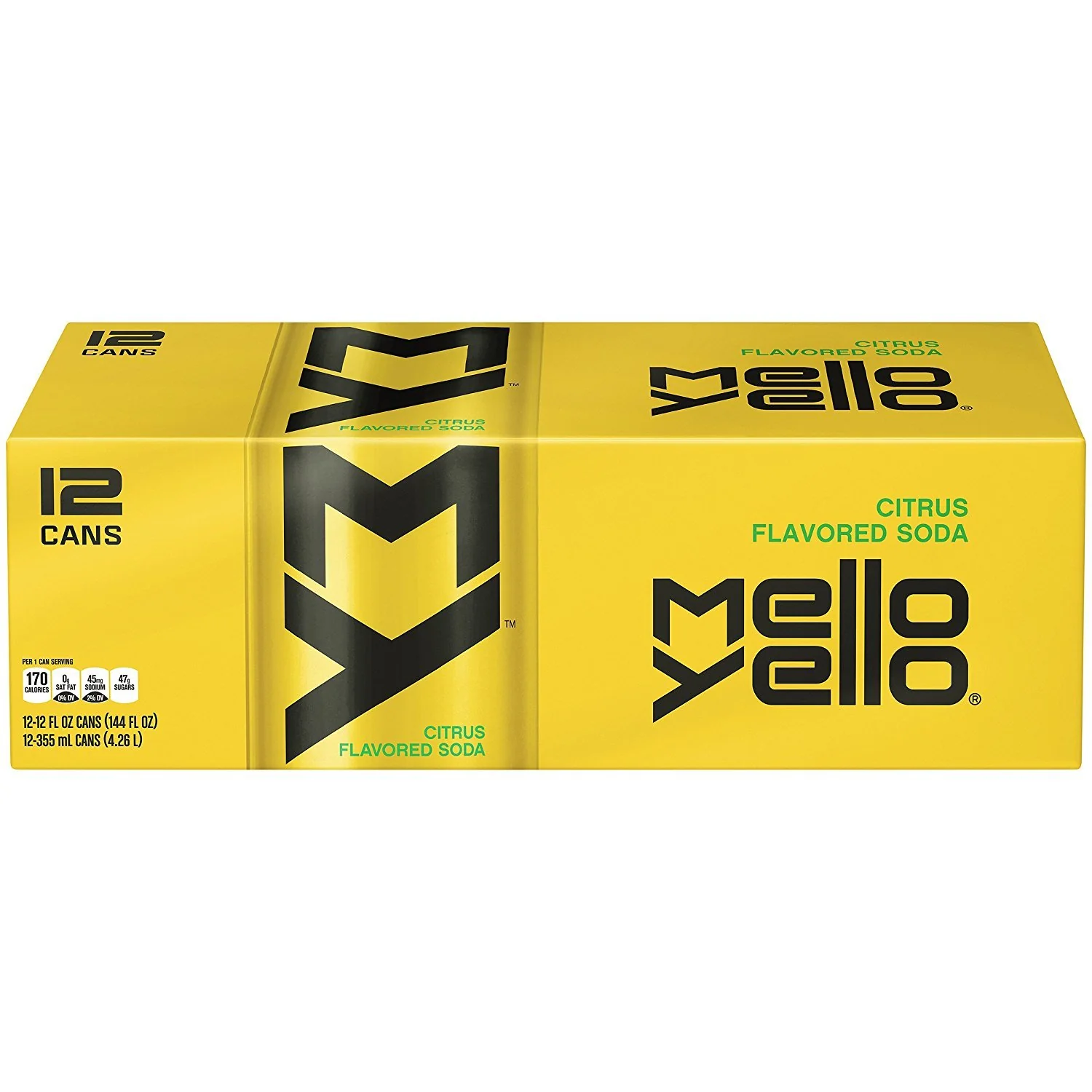 Mello Yello Citrus Soda Case of 12 (12 x 355ml)
