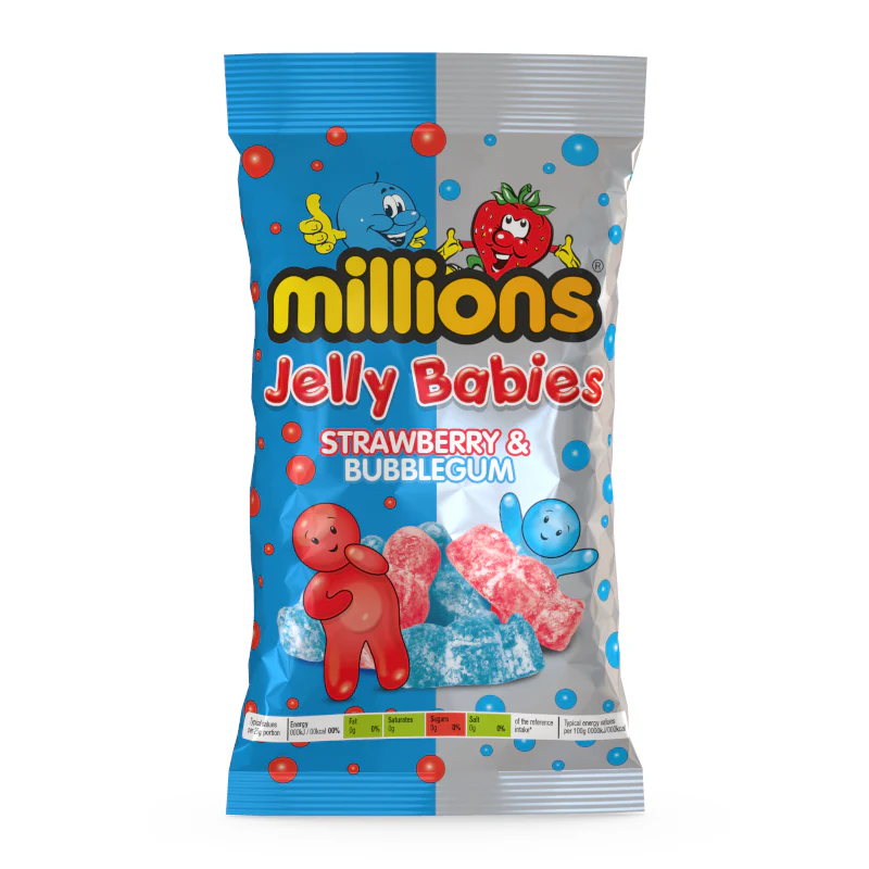 Millions Strawberry Bubblegum Jelly Babies (150g)