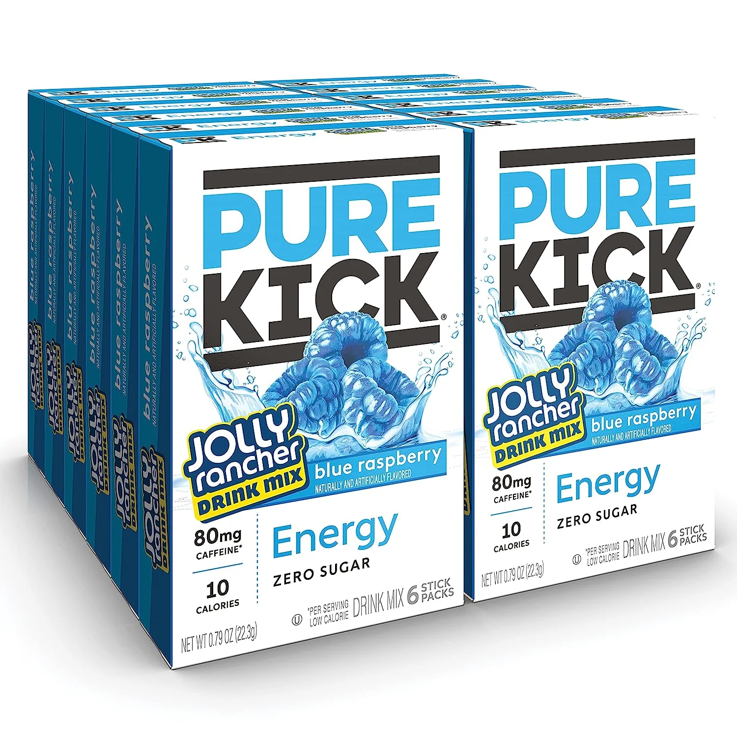 Pure Kick x Jolly Rancher Energy Blue Raspberry Singles to Go (267.6g) (12 Pack)