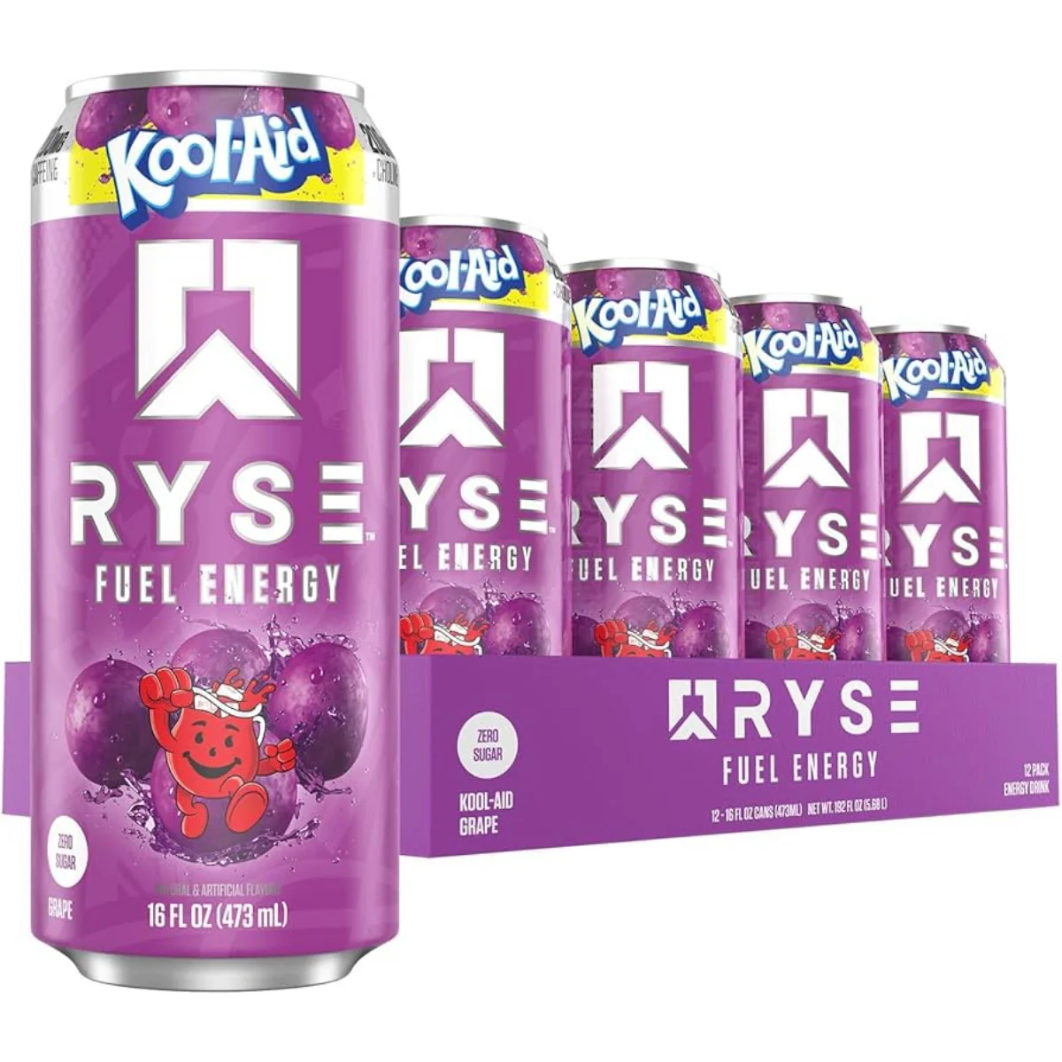 Ryse Fuel Energy Drink Kool Aid Grape Case of 12 (12 x 473ml)