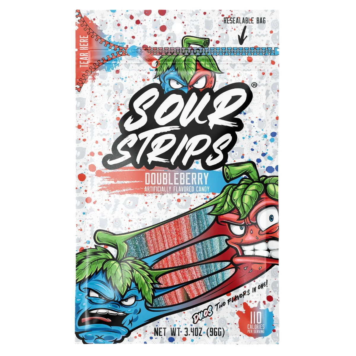 Sour Strips Duos Double Berry (96g)