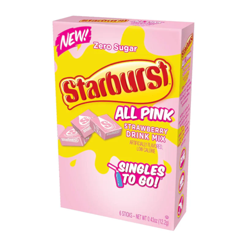 Starburst All Pink Strawberry Singles to Go 6 Pack (12.2g)
