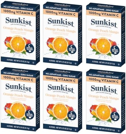 Sunkist Singles To Go Orange Peach Mango (255.6g) (12 Pack)