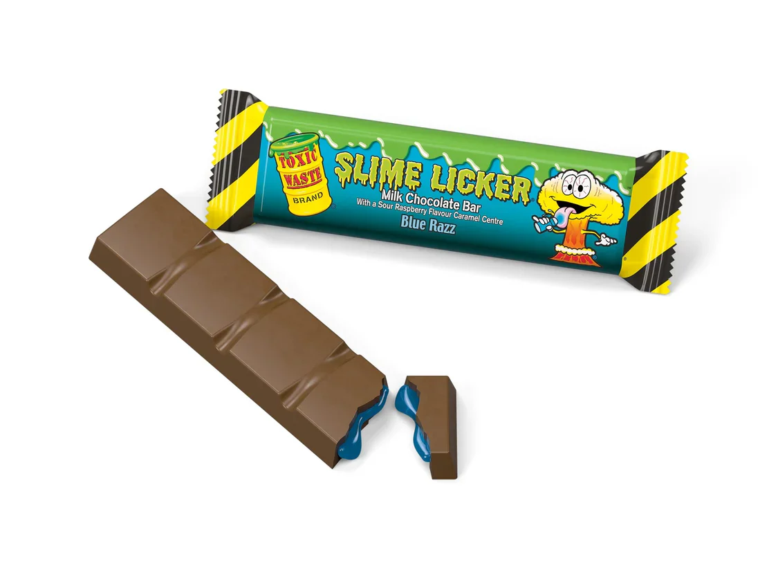 Toxic Waste Slime Licker Blue Razz Milk Chocolate Bar (50g)