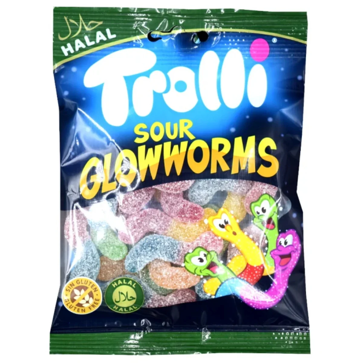 Trolli Halal Sour Glowworms (100g)