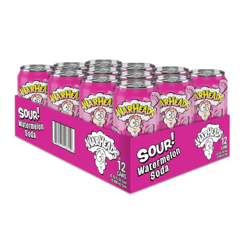 Warheads SOUR! Watermelon Soda Case of 12 (355ml x12)