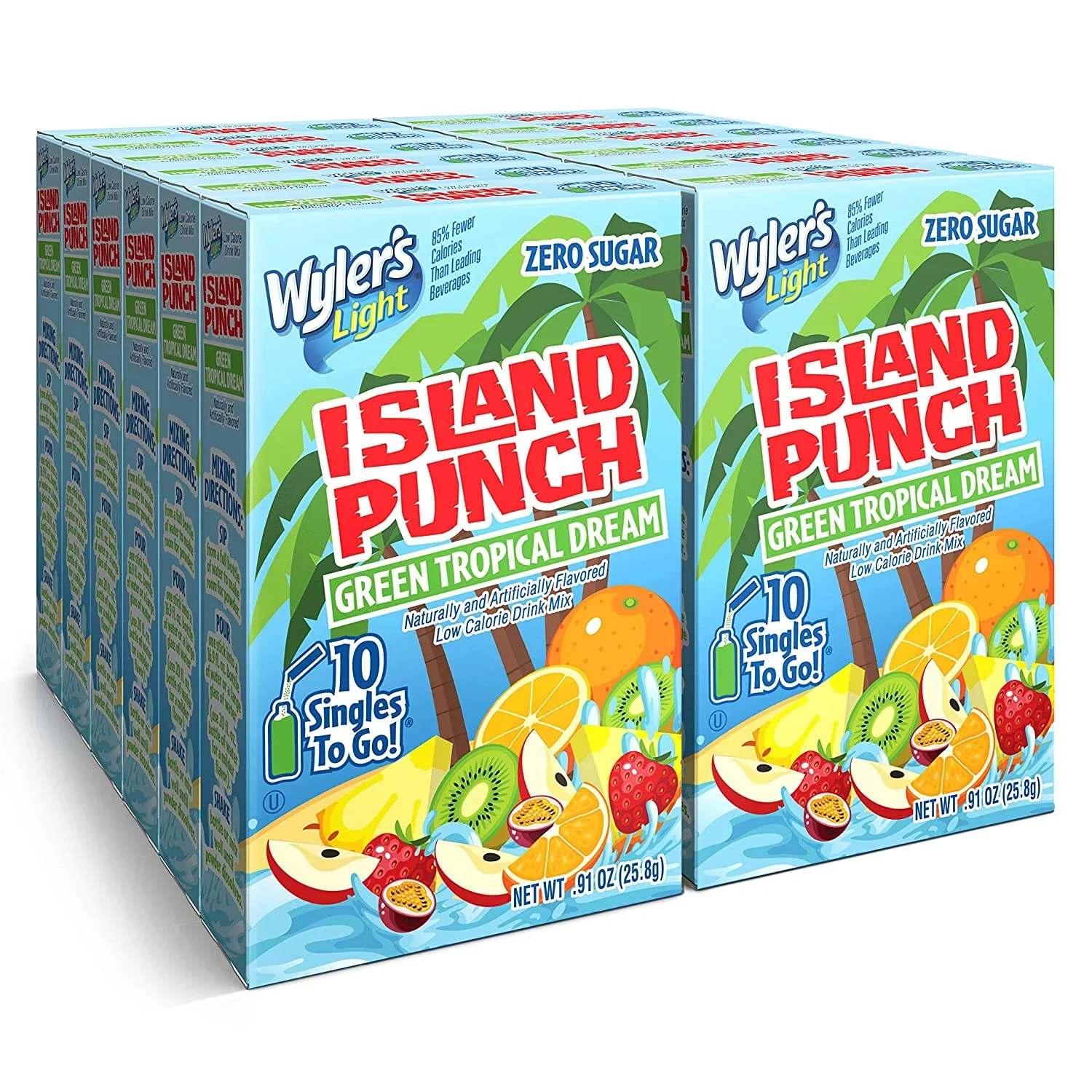 Wyler's Island Punch Green Tropical Dream Singles To Go (309.6g) (12 Pack)