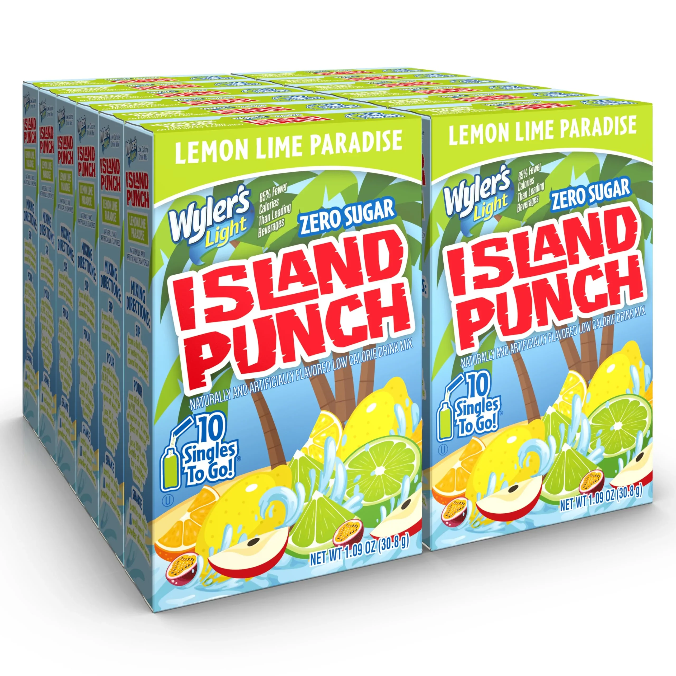 Wyler's Island Punch Lemon Lime Paradise Singles To Go (369.6g) (12 Pack)