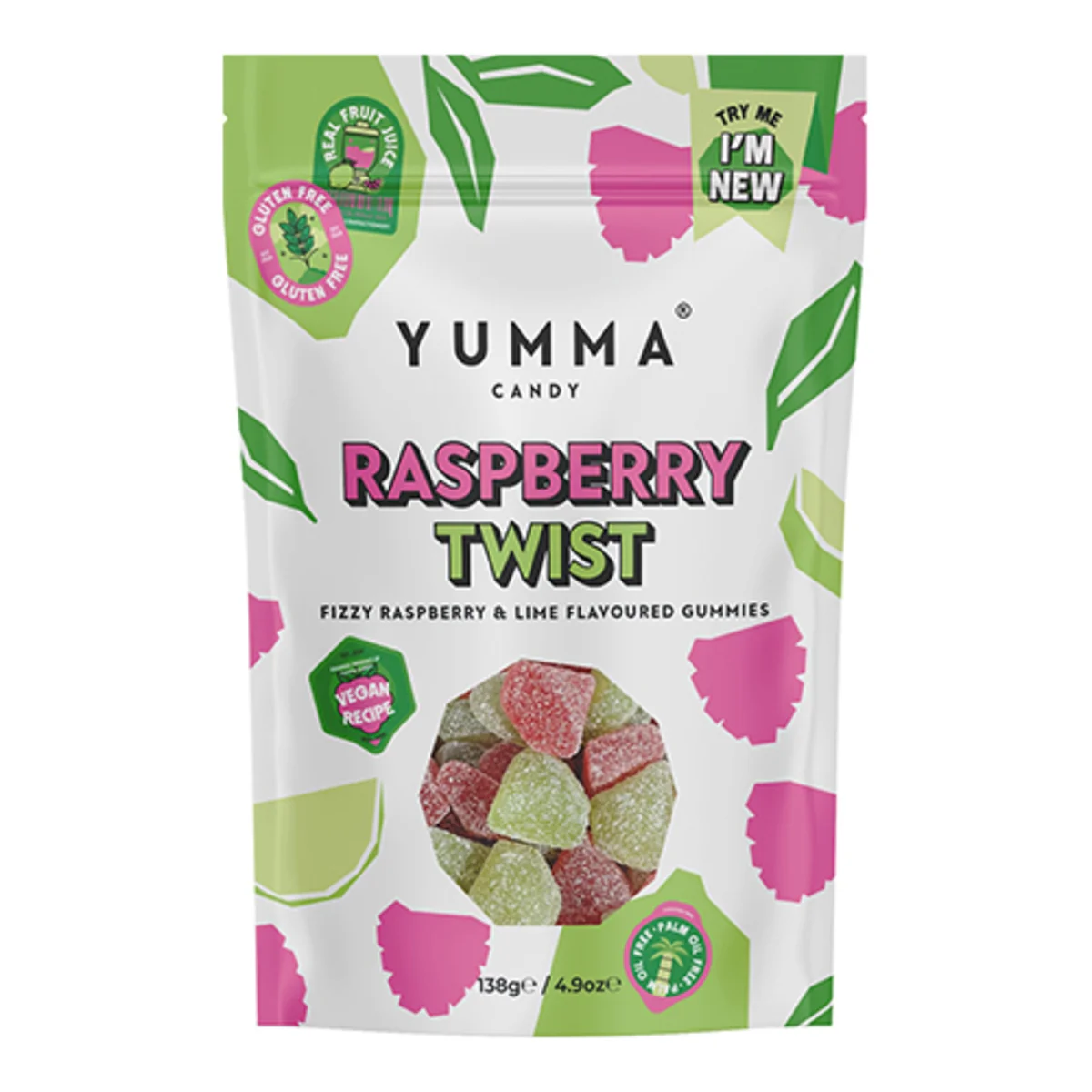 Yumma Candy Raspberry Twist Gummies (138g)
